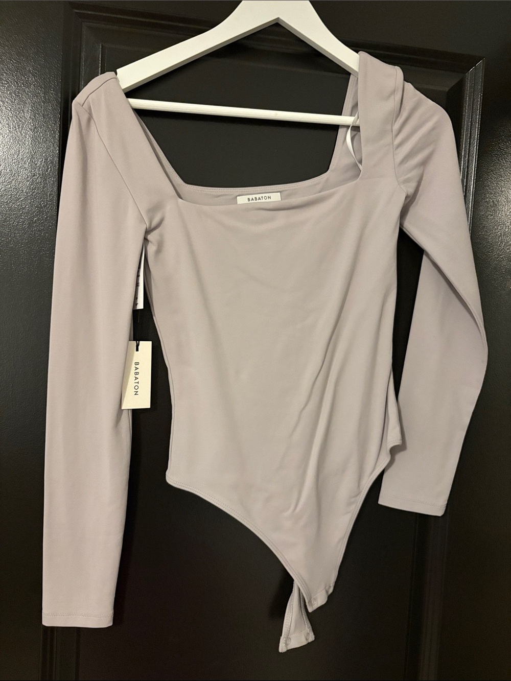 Babaton Long-Sleeve Square Neck Bodysuit - Light Lavender